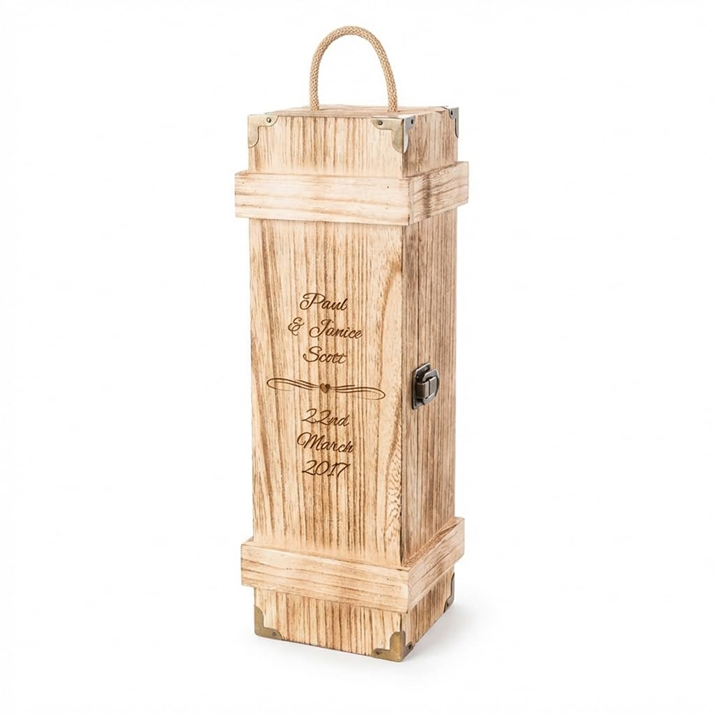 Personalised Champagne Box Personalised Engagement Gift Wedding Anniversary Custom Wine Wooden Gift Box Date Night Box Hamper Valentines Day Present Engraved Couple