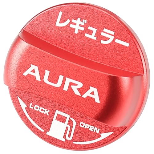 XIKER 日産 オーラ E13系専用 フューエルキャップカバー ドレスアップ アルミ製給油口キャップ AURA ガソリンタンクキャップ おしゃれ カスタム アクセサリー 取り替えグッズ レギュラー仕様(レッド)