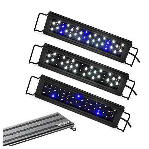 AQUANEAT LED Aquarium Light Color Adjustable 12" 20" 24" Fish Tank Light Marine FOWLR Blue and White (11"-16")