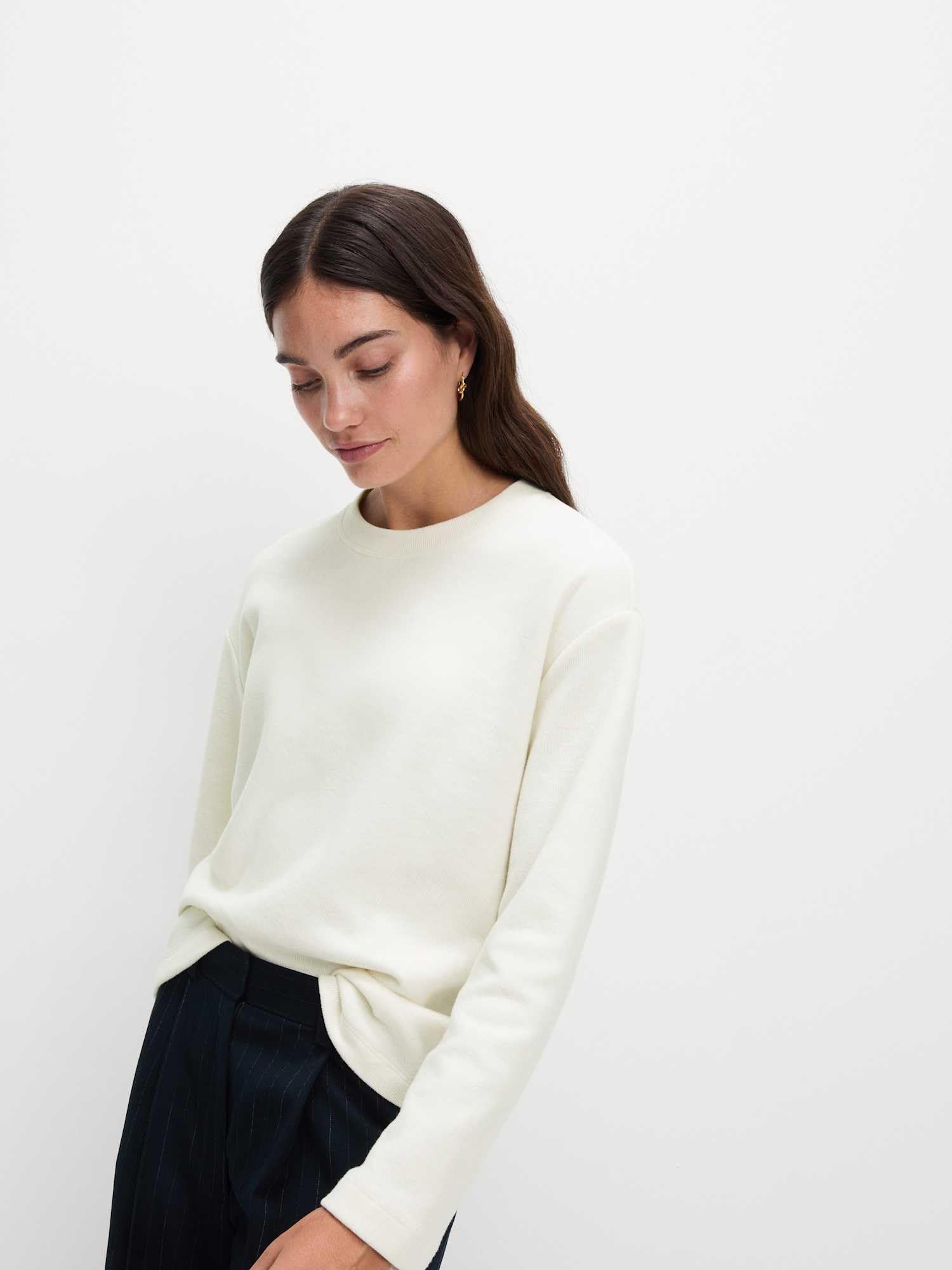 Marks & Spencer Sweatshirt Confortable Femme à Haute Teneur en Coton, Coupe Standard