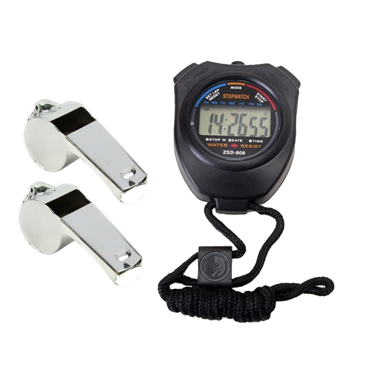 BESPORTBLE Cronometro e Fischietto 3 Pz Cronometro Professionale Timer Elettronico Fischio Gilet Da Pesca a Mosca Cronometri Per Allenatori Sportivo