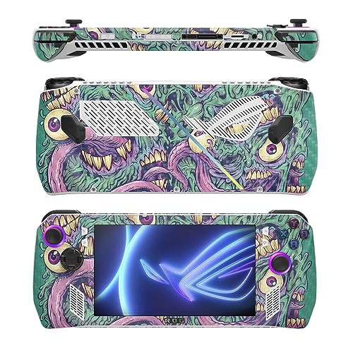 Image of MightySkins Carbon Fiber Skin Compatible with Asus ROG Ally - Eyes and Teeth | Protective, Durable Textured Carbon Fiber Finish | Easy to Apply