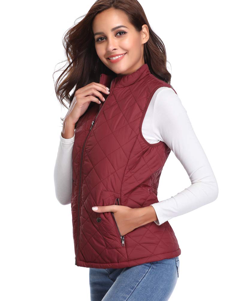 fuinloth Gilet Donna Smanicato Invernale Panciotto Dritto Collarei Giacche Ultraleggeri Senza Maniche Giacca con Tasca con Cerniera