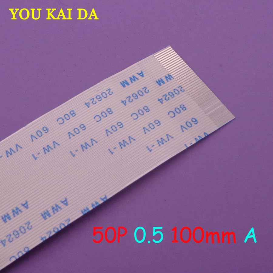 Wiring Connecting Terminals 50PCS FFC FPC 50pin Flat Flexible Cable 0.5mm Pitch Forward Width 25.5mm Lenght 60mm 100mm 300mm Ribbon 50p Flex Cable Type A - (Color: 50P 0.5mm 60mm A)