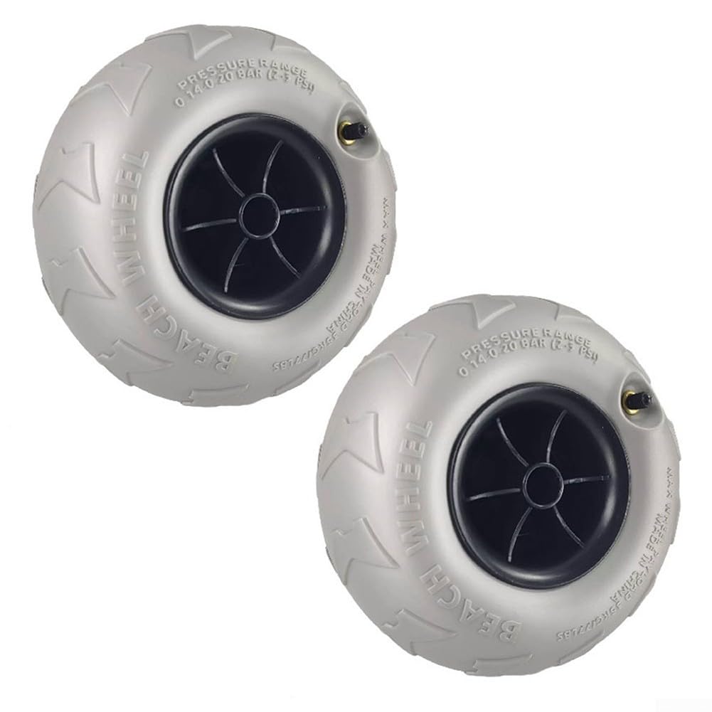 2 ruedas de globo de playa de 205 mm de diámetro, 115 mm de ancho, neumáticos de arena de PVC para kayak, Dolly, canoa, carro, reemplazo, ideal para acampar en la playa y terreno de césped