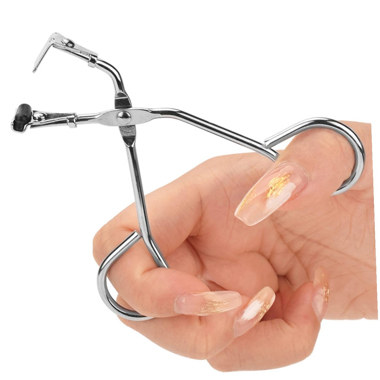 PLAFOPE Piegaciglia in Acciaio Inox Portatile Design Curvo per Trucco Femminile e Arricciatura Ciglia, Adatto a Tutti i Tipi di Occhi per Uso Quotidiano e Viaggio