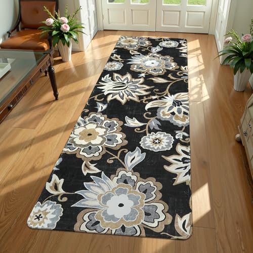 Lahome Floral Washable Runner Rug - 2x6 Runners for Hallways