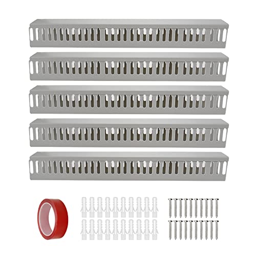 Risbay 5 Set Light Gray Wire Duct Open Slot Cable Raceway Server Rack Cable Management Cable Track Desk Wire Channel 14.96