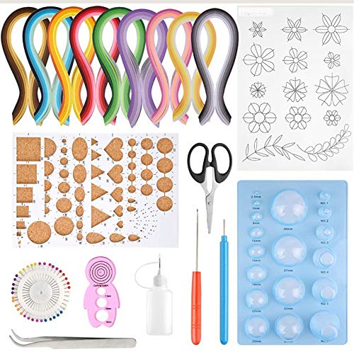 Bloepum Paper Quilling Kits 45 Colors 900 Strips Quilling Art Paper DIY Craft with Tools for Gift and DIY Home Decoration