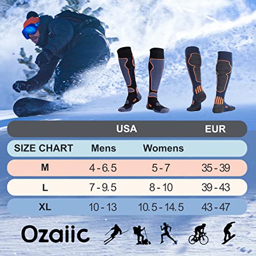 Merino Wool Ski Socks Mens Womens 2 Pairs For Skiing, Snowboarding, Thermal Knee High Winter Warm Sports Performance Socks #TOP2