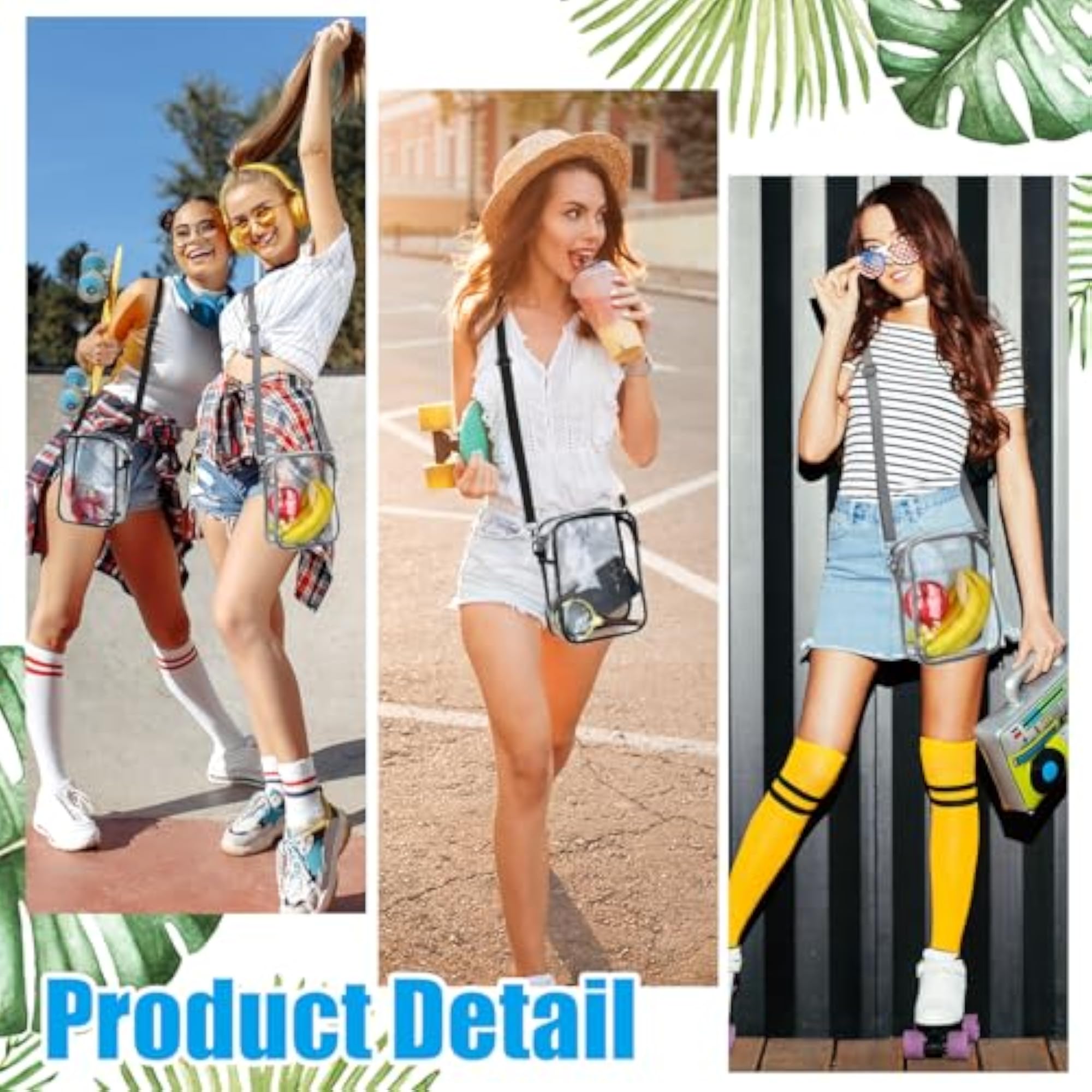 Clear Crossbody Bag, Stadium Approved Messenger