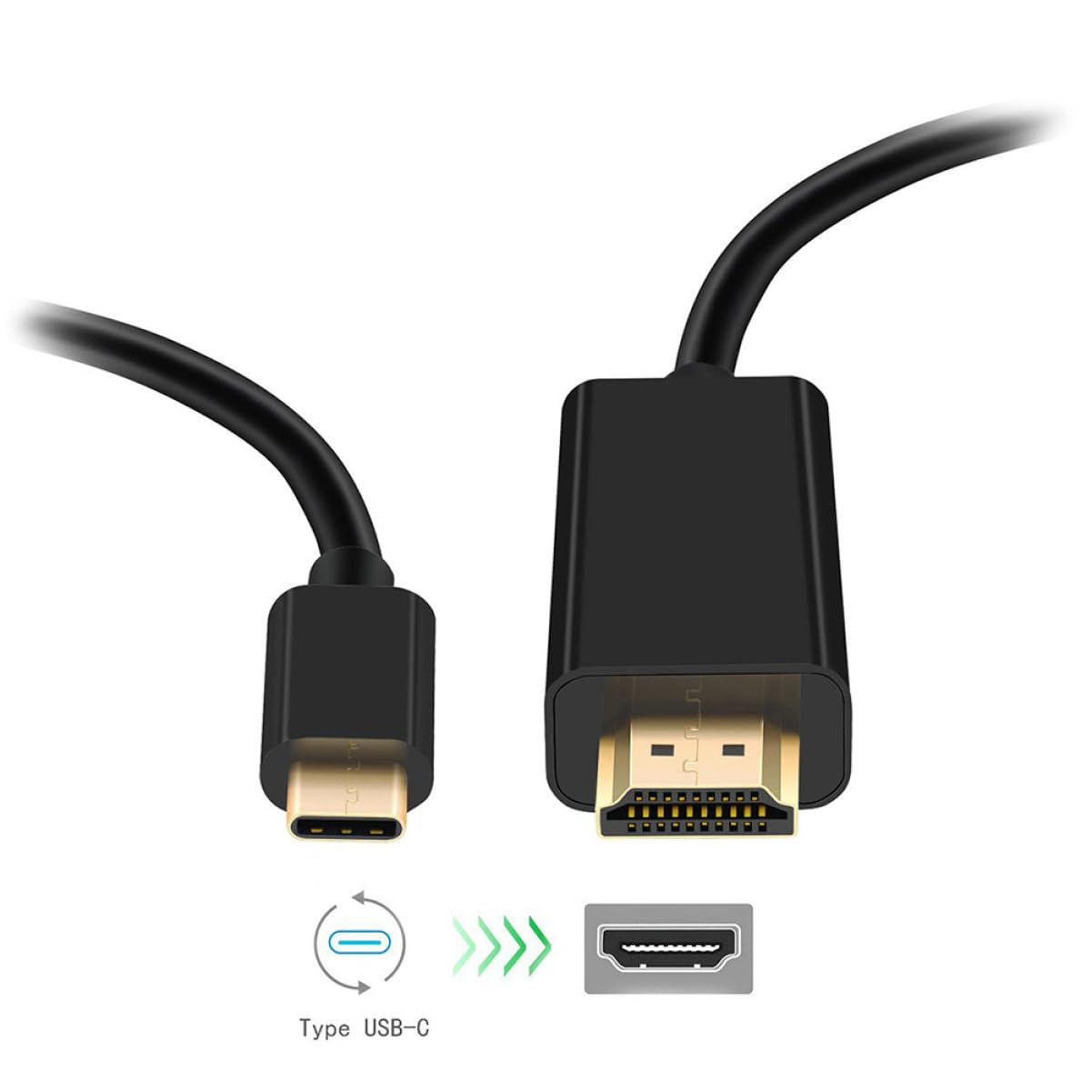 DOITOOL 3 Stück USB Type C zu Adapterkabel für Mobile Geräte Schwarz Hochwertiges USB C Kabel für Externe Hd Vga Geräte Kompatibel mit Monitor Projektor und Tv