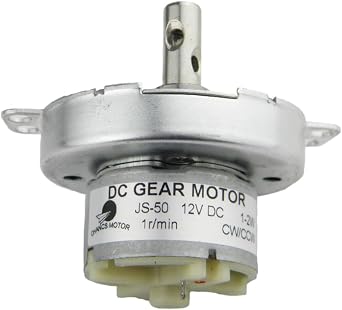 CHANCS Metal Outer Reduction Gear Box DC 12V JS-50 1RPM CW/CCW Mini DC Gear Motor