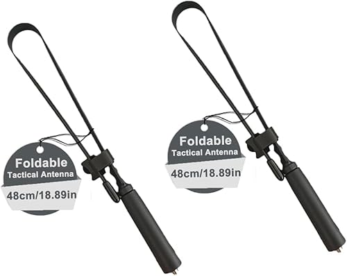 BAOFENG UV-5R - Antena táctica plegable para radio bidireccional GMRS, 18.9 in18.8 pulgadas, doble banda, VHF, UHF, SMA, hembra, largo alcance,