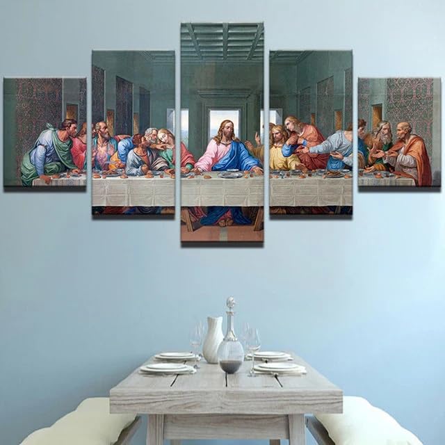 Décoration murale chrétienne La Cène de Jésus pour grand salon familial