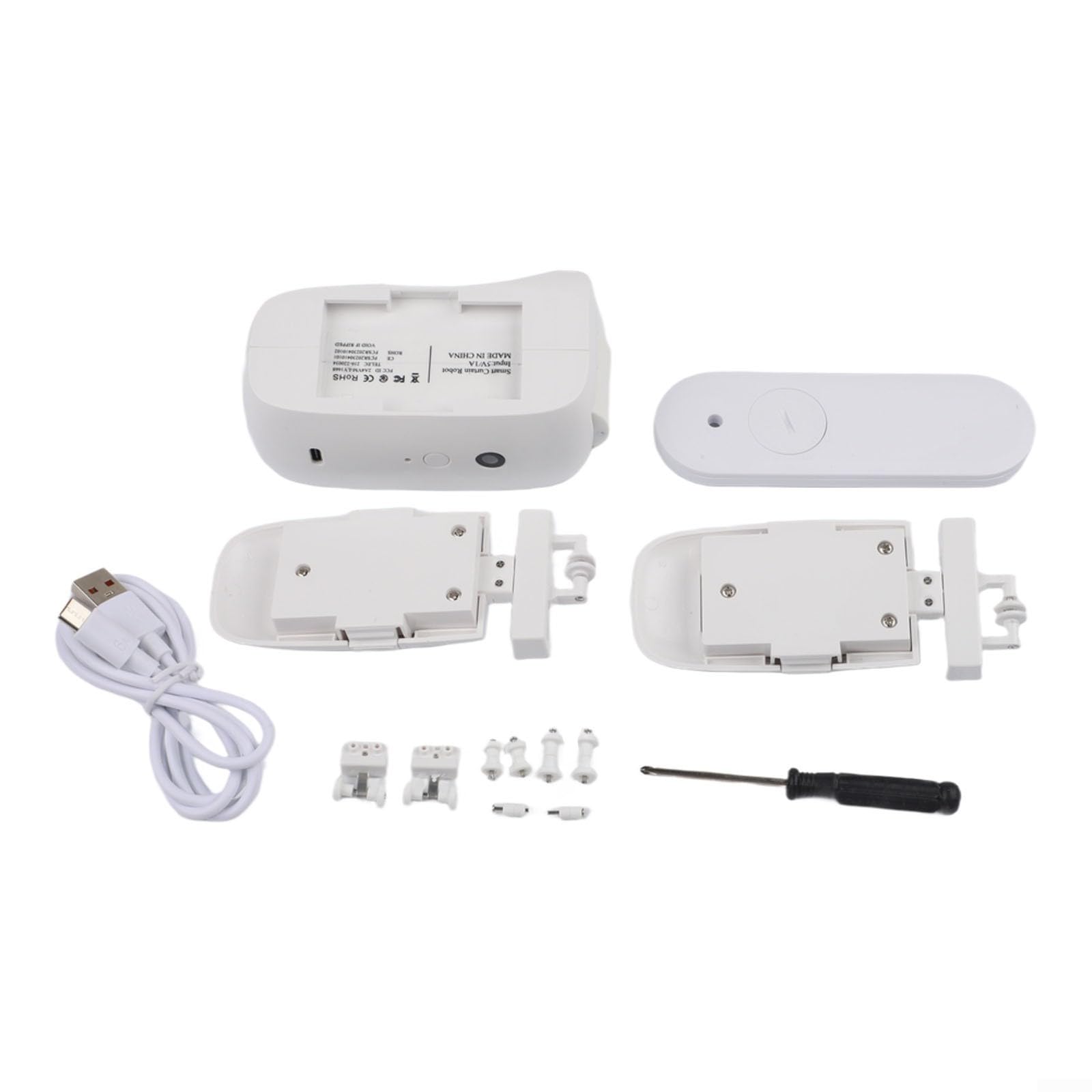 Motore di automazione per tende telecomandato wireless integrato, 4000 mAh, driver per tende automatico compatibile con pali romani tipo U e I binari per finestre per uso interno (1 pezzo TU)