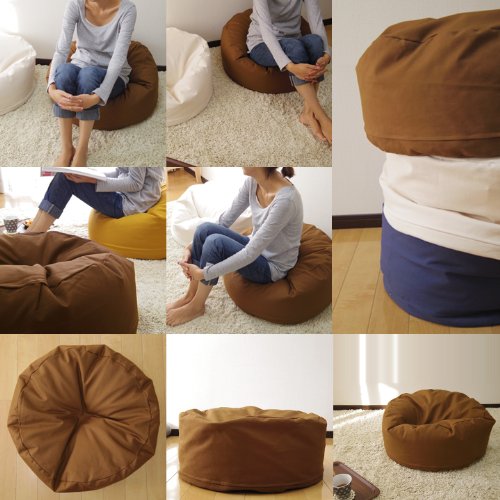 fabrizm 日本製 コラムビーズクッション 専用カバー 直径60cm×高さ30cm