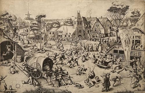 Tableau graffiti art mural de Bruegel l'Ancien pour déco salon moderne 60x90cm