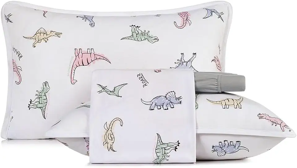 Jogo cama simples 2pc Mundo Kids Malha - Rugidino - Solteiro