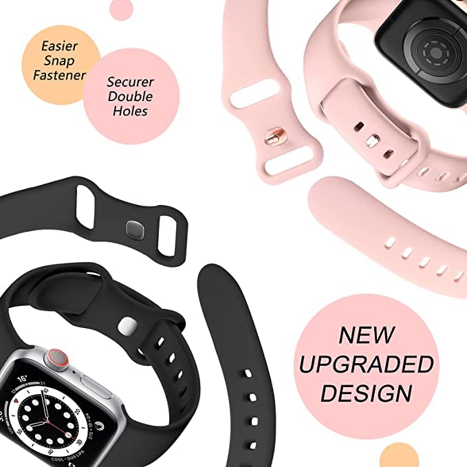 Image of MINX Smart Watch Strap Compatible for Apple Watch Band 38mm / 40mm / 41mm / 42mm / 44mm / 45mm / 49mm Series 8 /7 / 6 /5 / 4 /3 / 2 /1 SE Soft Silicone (Combo Packs)