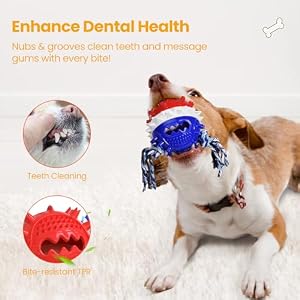 HGB Squeaky Treat Dispensing Dog Toys to Keep Them Busy Dog Toys for Large Medium Small Breed Enrichment Reduce Pet Boredom