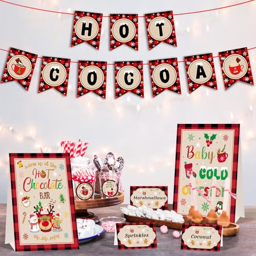 HEYINSHEN kit bar chocolat chaud bannière fournitures décor fête hiver Noël