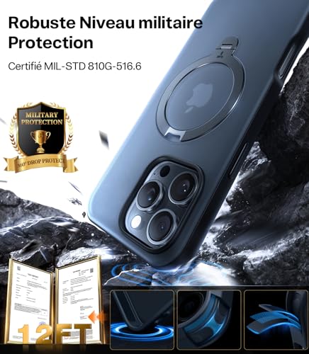 Coque iPhone 16 Pro TORRAS Ostand Spin avec support invisible protection militaire - 2