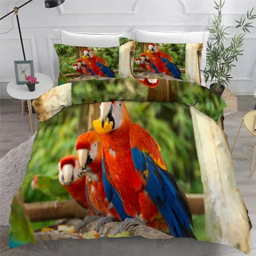 Ensemble de literie 3 pièces en microfibre douce perroquet - 6