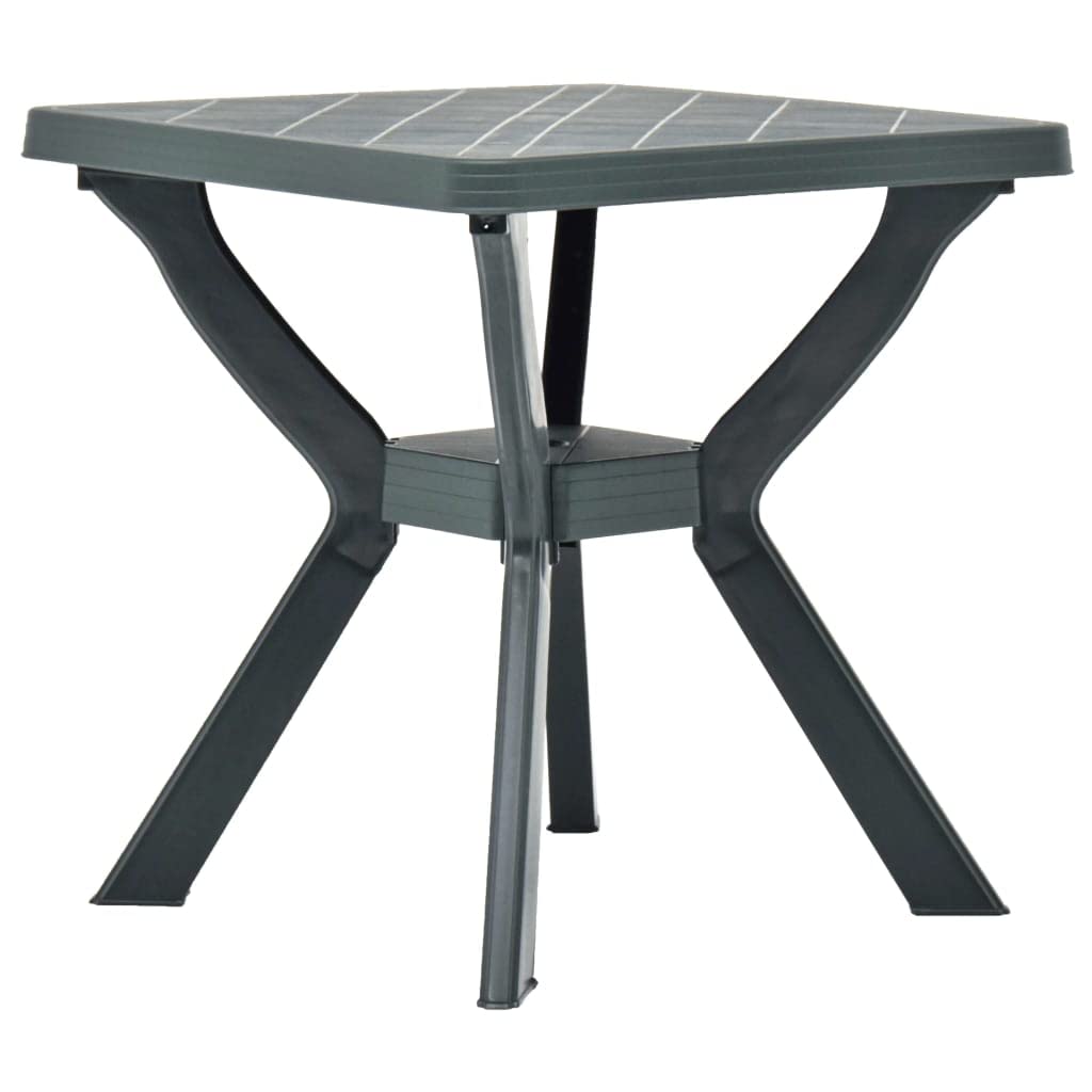 Générique Plastikowy stół ogrodowy 70x70x72 cm Zielony | Lekki i łatwy do przenoszenia, odporny na warunki atmosferyczne, bez konieczności montażu, na patio