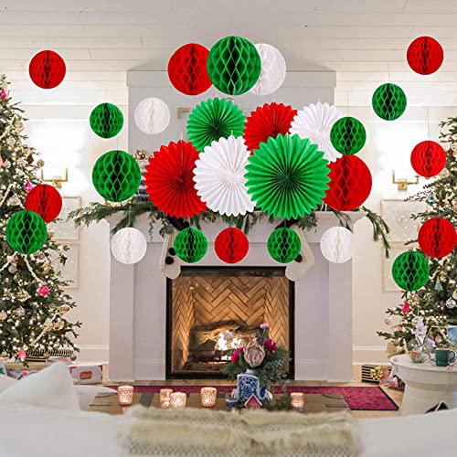 Éventails en papier suspendus réutilisables pack de 30 suspensions de fête de Noël