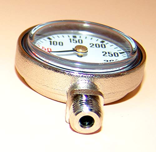 HTD Finimeter Druckluft einzeln weißes Zifferblatt Beschriftung schwarz