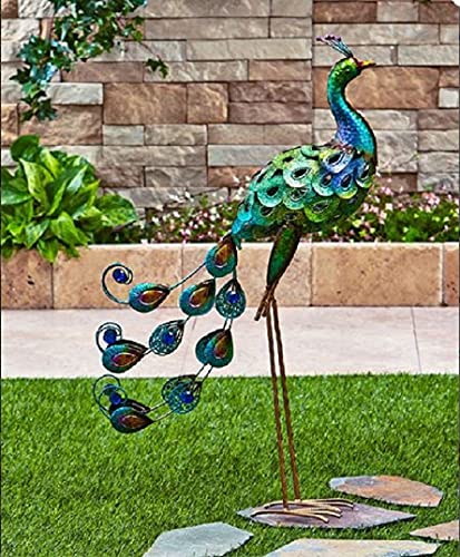 Colorful Metallic Bird Decor (Peacock)