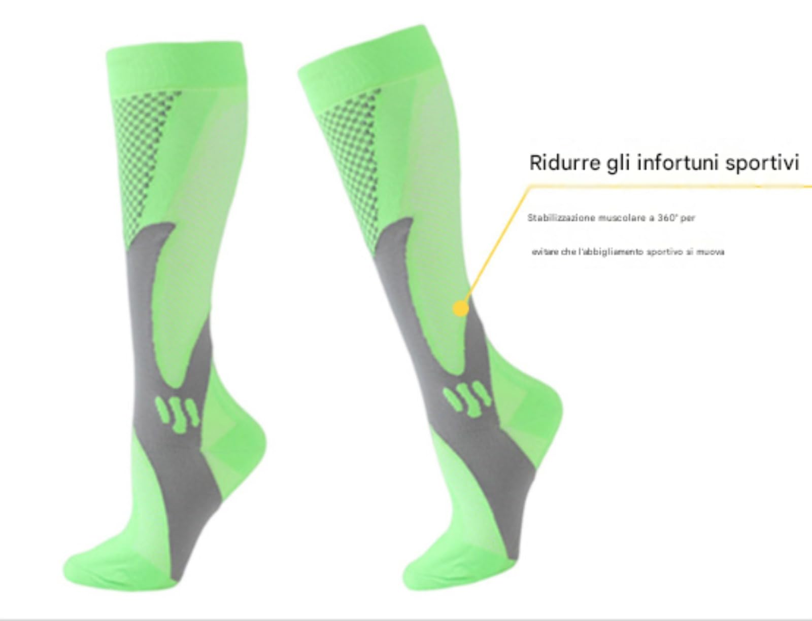 Calze a Compressione Graduata Nursiv 15-25 mmHg, Supporto per Gambe, Ideale per Sport Corsa e Viaggi
