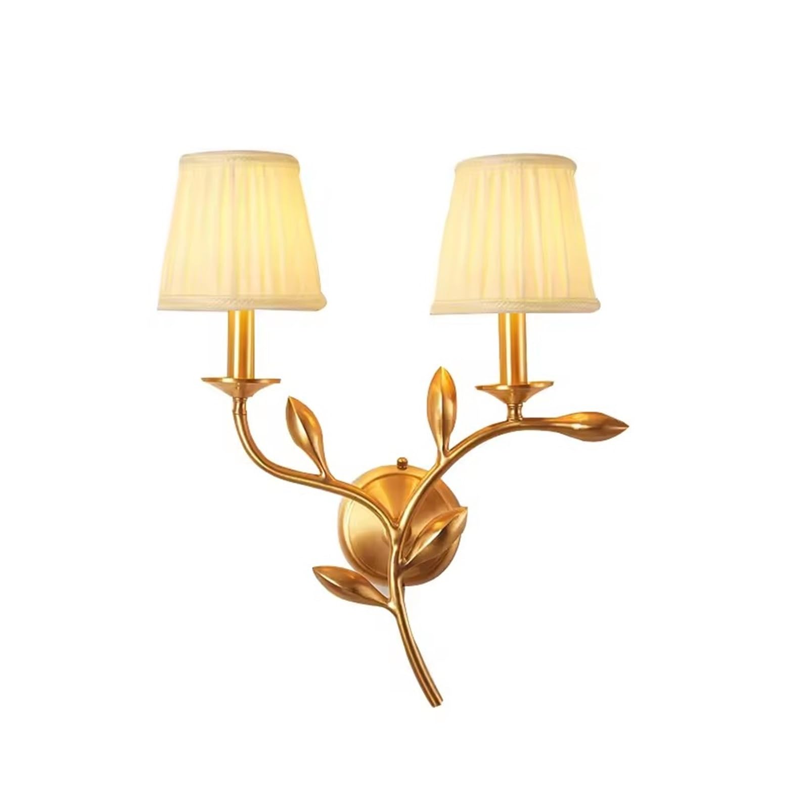 ASerZenith Indoor Wall Lamps Fixture Copper Modern Led Sconce Contemporary Creative Decorative For Home Foyer Corridor Bedroom(Neutral Light-2 Heads)