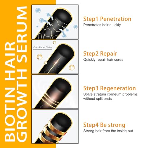 Biancat LuxusBiotin Haarwuchs Serum, Ibealee Biotin Haarwuchsspray, Biotin-Haarwachstumsseren, Bio Haarwachstumsspray, Biotin Haarwachstumsserum, Anti-Haarausfall Haarspray (5PCS)