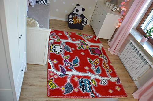 Tapis Kids Wald rouge protégez le sol du froid avec ce grand tapis de 200x280 cm