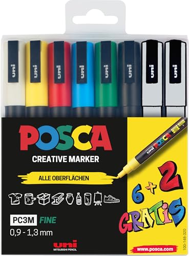 Faber-Castell uni-ball 186825 - Juego de rotuladores POSCA, estuc...