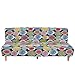 Surwin Sofabezug ohne Armlehnen 3 sitzer/2 sitzer, 3D Punktmuster Polyester Stretch Armlose Sofabettüberzug Antirutsch Clic Clac Sofahusse für Klappsofa Schlafsofa (Graffiti,S120-150cm)