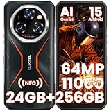 OUKITEL WP55 S Móvil Rugerizado MTK G100 Android 15 Gemini AI Movil Resistente 24GB RAM+256GB ROM/2TB TF Telefono Rugerizado 11000mAh/33W 6.6 FHD 120Hz 64MP+32MP/Dual SIM/NFC/GPS/OTG/5G WiFi/BT 5.2