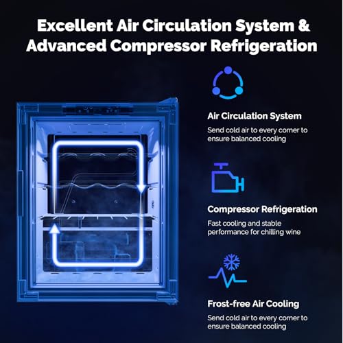 Image of ROVSUN 16 Bottle Wine Cooler Refrigerator, Freestanding Compressor Wine Chiller, Beverage Wine Fridge with Digital Temperature Control & Double-layer Glass Door for Red White Wine, Champagne, Beer