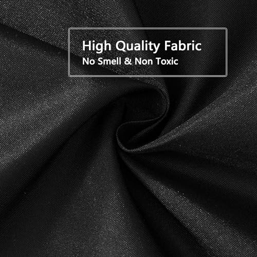 Image of LLSCL Fabric Shower Curtain Liner with Magnets, Black Grid Waterproof Hotel Quality, 72 x 72 Machine Washable