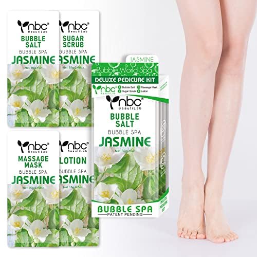 Miniatura 3 de Kit de pedicura para pies remojados sal de burbujas, exfoliante de azúcar, máscara de masaje, loción de masaje en una caja, kit de spa de 4 pasos