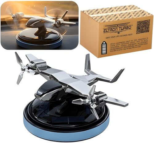Image of Eltron Turbo Imported Glider Working On Solar Power Car Interior Accessories Decoration Rotating Fan Dashboard Aroma Organic Fragrance Car Perfume (Silver Crome, Jet)