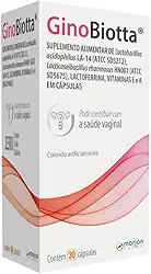 GinoBiotta, Suplemento Probiótico com Lactobacillus, Lactoferrina e Vitaminas para Saúde Vaginal, 30 Cápsulas