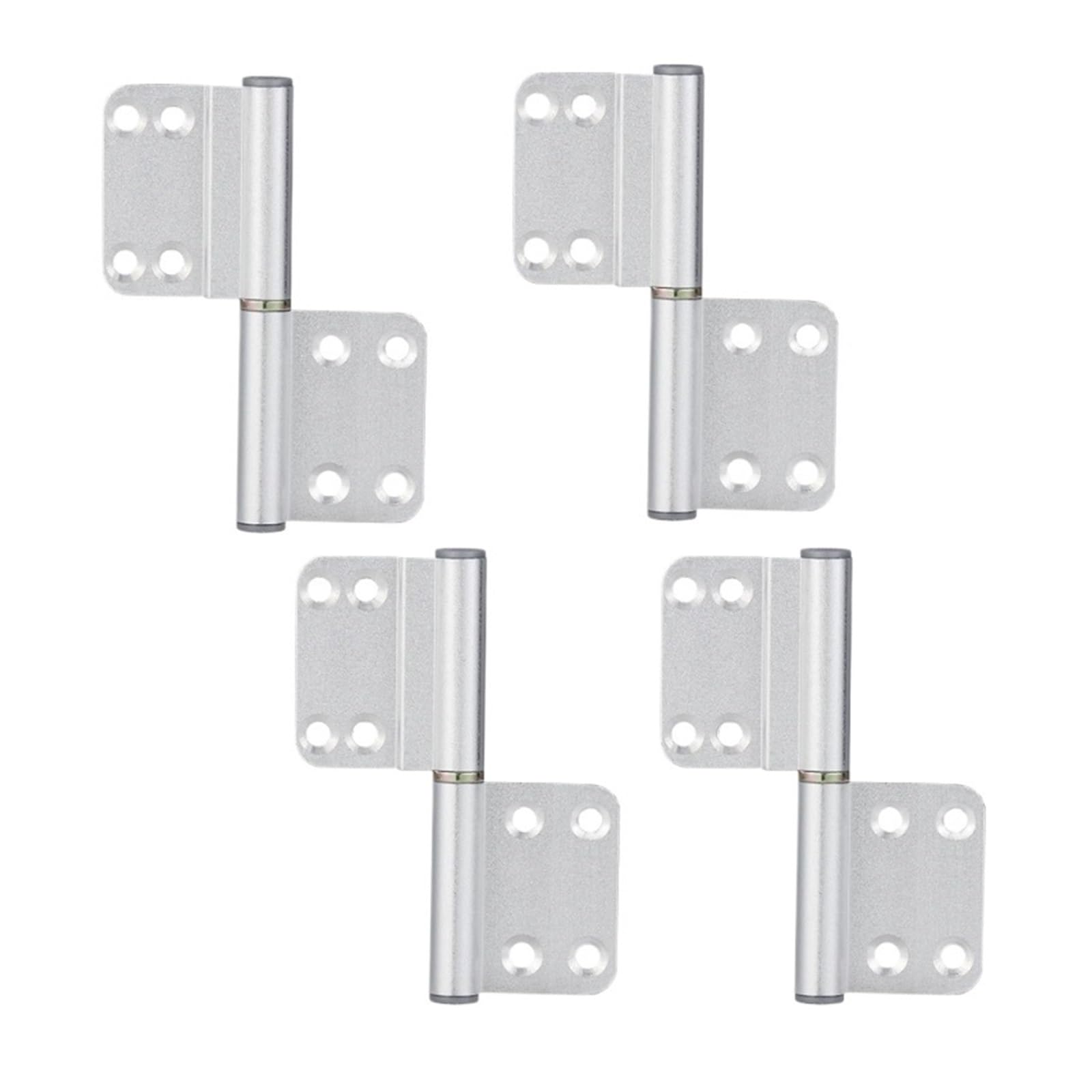 2/4PCS Flag Hinge Detachable 4 Inch Kitchen Hinges Removable(Sliver 4pcs)