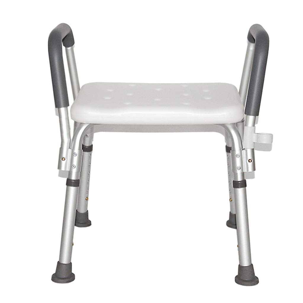 Tabouret de douche réglable CHEWYNP avec poignée de sécurité et assise percée