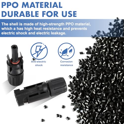 16 PCS Solar Panel Connectors, Male/Female IP67 Waterproof 1000V 30A Solar Cable Connectors (8 Pairs) with 2 Spanners(10AWG) - Image 5