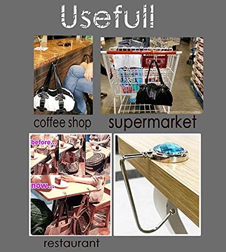 Miniatura 7 de Creatiee - Paquete de 6 ganchos largos para bolsos, para escritorio de mesa, soporte portátil para bolsas debajo del mostrador, gancho para mujeres