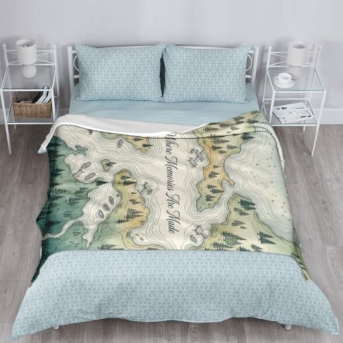 Couverture en flanelle verte 152x203 cm légère pour lit et canapé