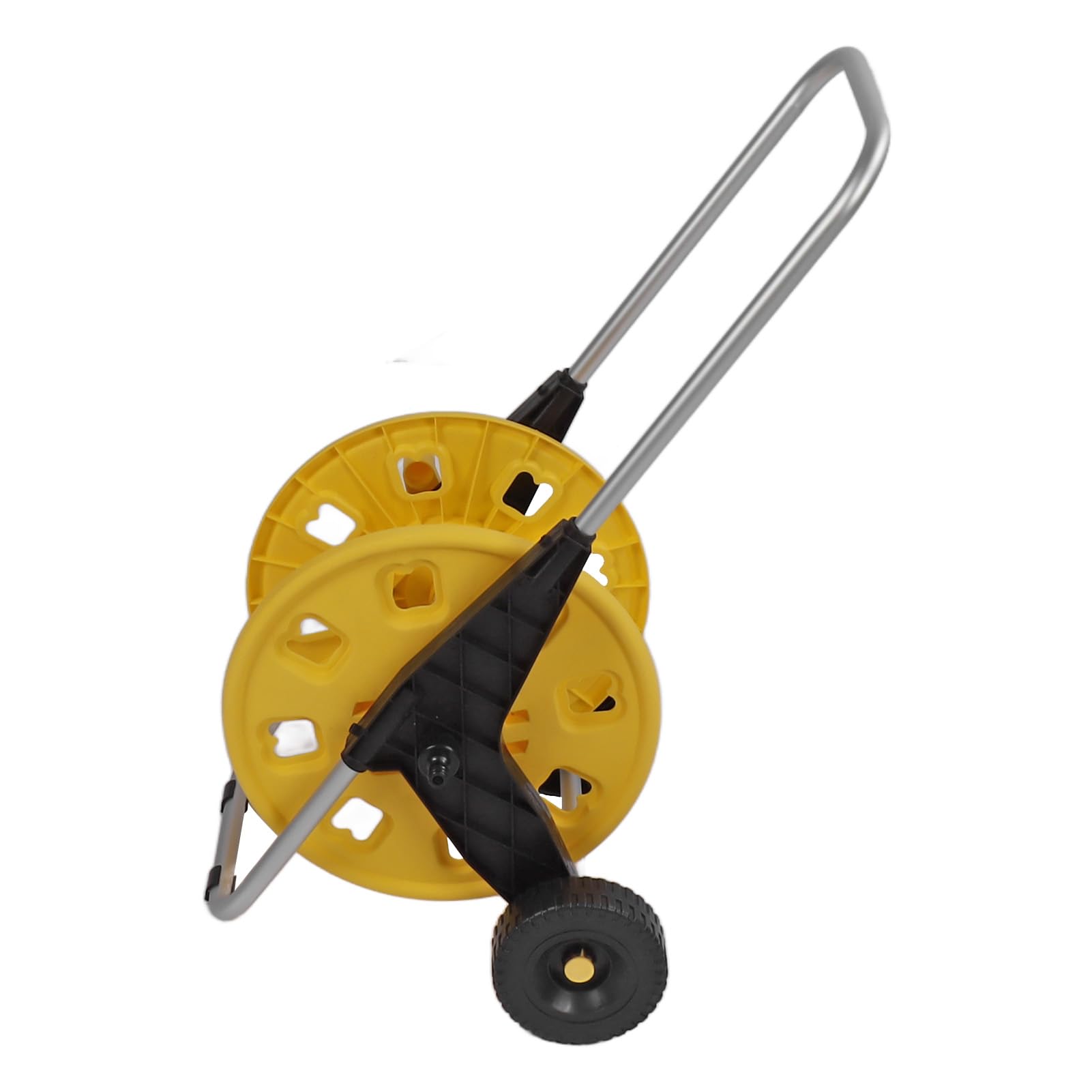 Carro resistente del carrete de la manguera para el jardín con el tipo manual del empuje de la capacidad de los 60m amarillo